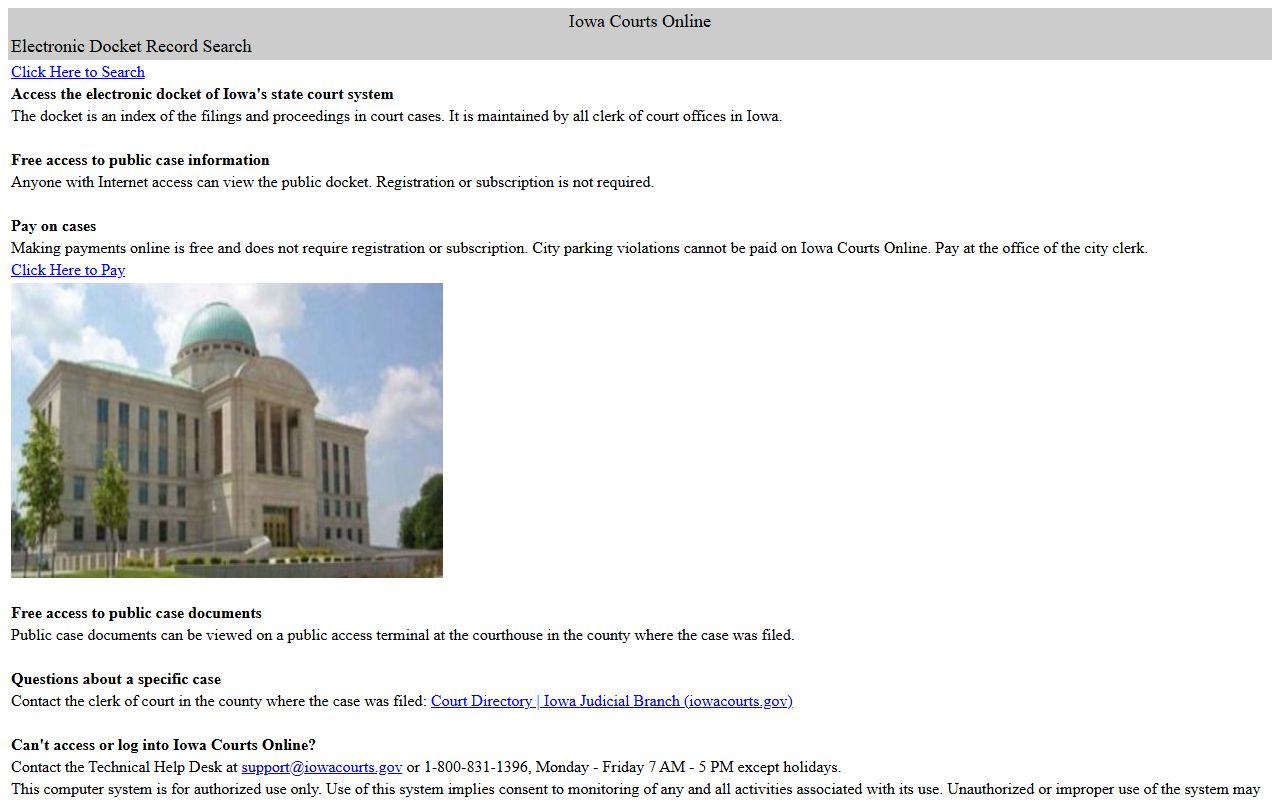 Bremer County court records after jail arrest in Iowa Courts Online
